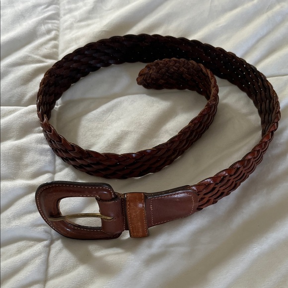 Coach Braided Leather Belt - Brown Medium - Picture 1 of 3